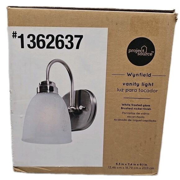 Project Source Wynfield Vanity Light Brushed Nickel Finish (1362637) [C4] - Picture 1 of 14